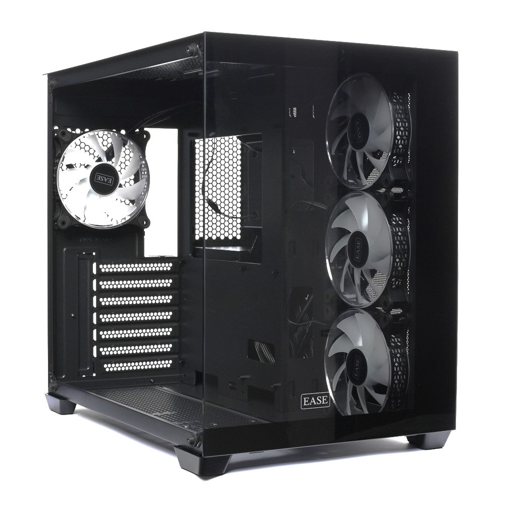 EASE Casing EC124B Tempered Glass Gaming Black 4 RGB Fans EASE Casing EC124B Tempered Glass Gaming Black 4 RGB Fans